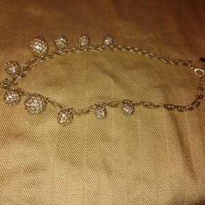TALBOTS 17" Gold-Tone-chain with Gold-tone/Rhinestone Chip Balls